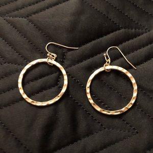Textured silver hoop earrings